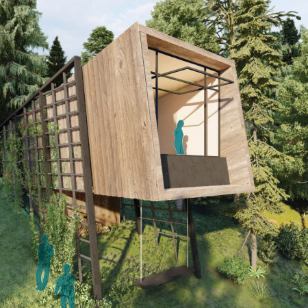 Charred Wooden Shingles and Cross-Laminated Timber Panels Shape a New Community Space