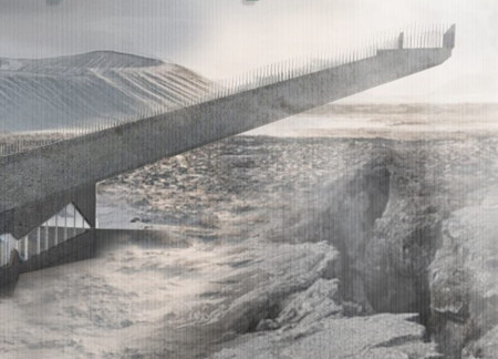 Geological Fissure Framed by Basalt Concrete and Transparent Glass in a Multifunctional Visitor Center