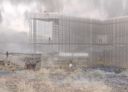 Geothermal Pavilions Crafted with Galvanized Metal and Natural Stone for Enhanced Community Engagement