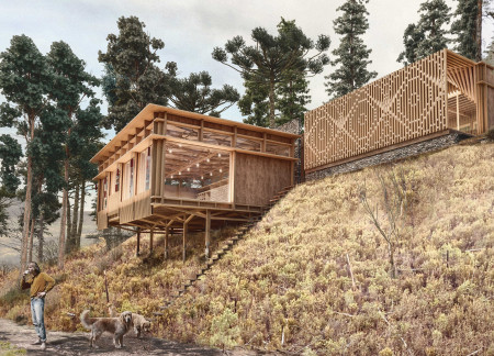 Charred Wooden Shingles and Cross-Laminated Timber Panels Create a Calm Retreat for Mindfulness  