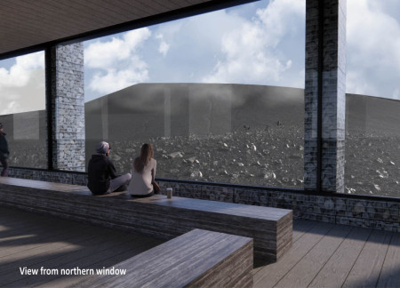 Gabion Walls and Recycled Timber Harmonize with Volcanic Landscape in a Visitor Hub  