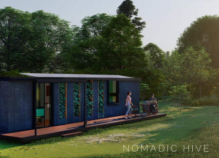 Charred Wood Shingles and Solar Panels Enhance Sustainable Living in Portable Modular Units