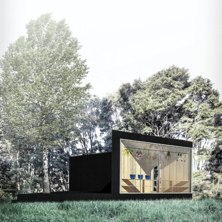 Meditative Retreat Enveloped in Cross-Laminated Timber and Charred Wooden Shingles  