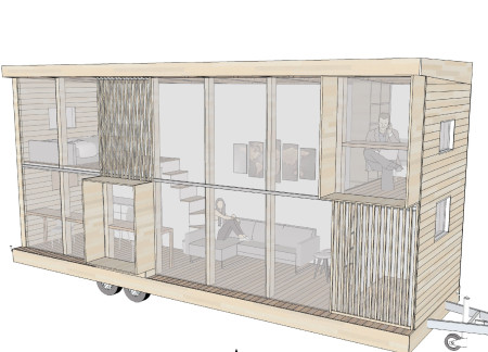 Sheep Wool Insulation and Mobile Chassis in a Compact Workspace  