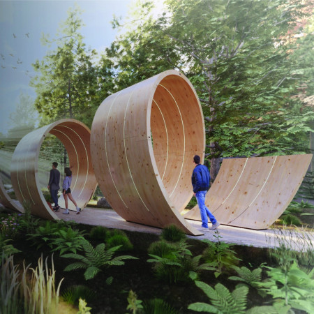 Phosphorescent Wood Adhesive Highlights Cross-Laminated Timber Pavilion In Harmony With The Maine Woods