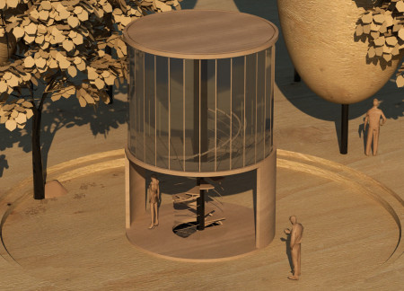 Reflective Glass And Stone Memorial Emphasizing Interconnectedness Through Introspection