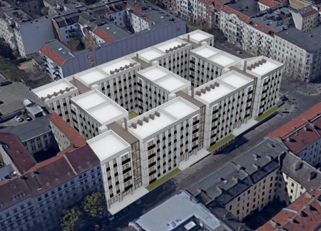 Affordable urban housing featuring embodied carbon plywood and EPDM membrane for sustainable living