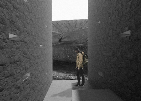 Embracing Volcanic Ash and Dark Gray Stones to Create Harmonious Spaces for Reflection and Community  