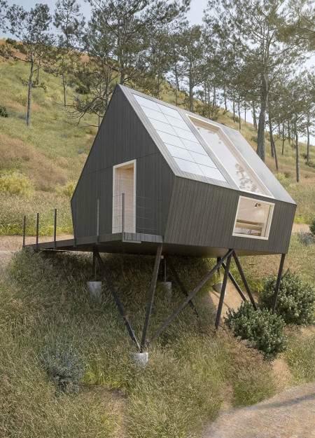 Charred Wooden Shingles Enhance The Serenity Of A Cross-Laminated Timber Retreat  