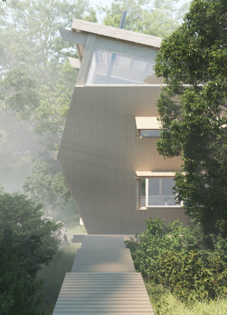 Natural Timber Retreat Featuring Laminated Veneer Lumber and Triple-Glazing for Mindful Wellness
