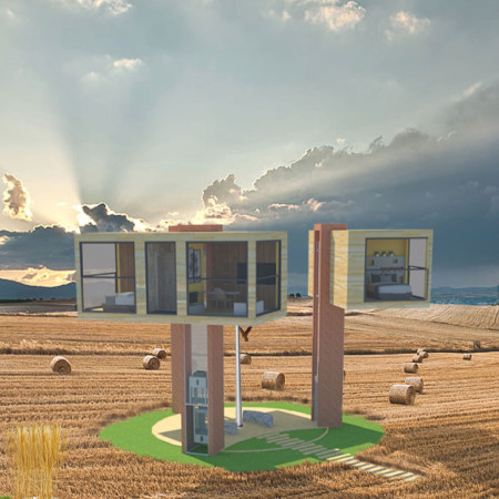 Elevated Living With Circular Layouts and Expansive Glazing in Sustainable Concrete and Wood Structure
