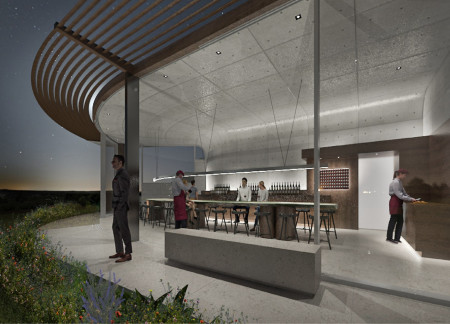 Buried Limestone Structure Blends Seamlessly With Rolling Landscape for Elevated Tasting Experience
