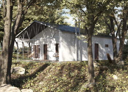 Cellulose Insulated Modular Living Space Built With Galvanized Steel And Polycarbonate Panels