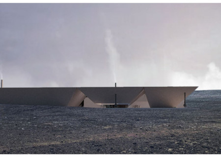 Volcanic Concrete and Glass Integration in a Sustainable Dining Experience  