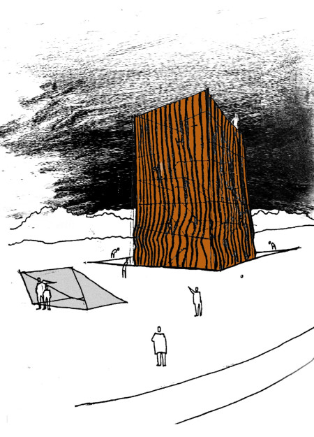 Corten Steel Structure Reflecting Icelandic Folklore Through Engaging Community Spaces