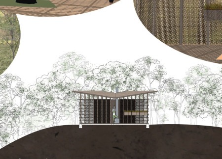 Charred Wooden Shingles Create A Tranquil Meditation Retreat Within Nature's Embrace