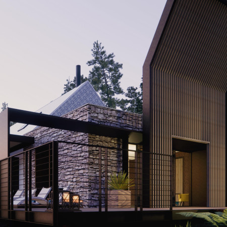 Sustainable Design Featuring Local Stone Cladding and Cork in a Wellness Retreat Setting