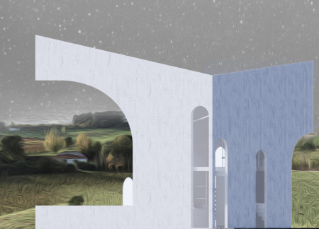 Geometric Integration of Local Stone and Stucco in a Vineyards’ Tasting Venue