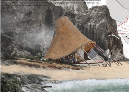 Curvilinear Design Embracing Bamboo and Local Stone for Coastal Community Hub