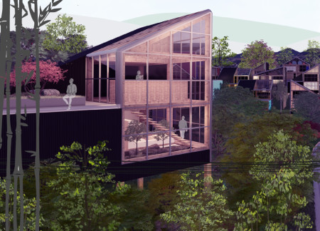 Bamboo Housing Integrated with Solar Energy and Rainwater Harvesting Systems  
