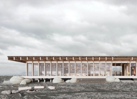 Cross-Laminated Timber Structure with Green Roof Integration Near Hverfjall Volcano