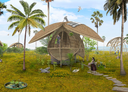 Bamboo Framework and Palm Thatch Create a Sustainable Retreat in Cambodia