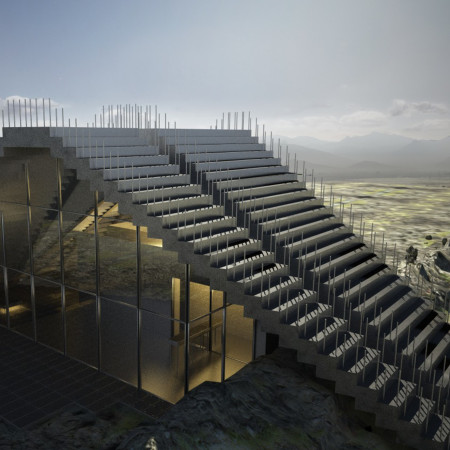 Volcanic Ash and Local Stone Create a Seamless Connection to the Landscape in This Public Facility  