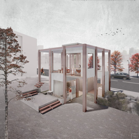 Charred Wooden Shingles and Steel Frames Create Flexible Micro-Living Spaces