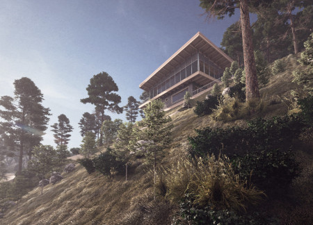 Charred Wooden Shingles and Regional Stone Create a Harmonious Retreat on the Cliff