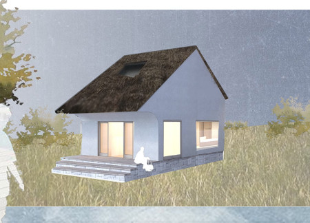 Straw-Bale Plaster And Thatched Roof Merge In A Sustainable Rural Residence  