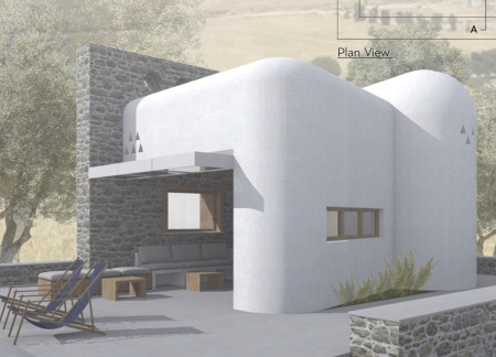 Curved Cob Structure Embracing Natural Stone and Sustainable Design Principles