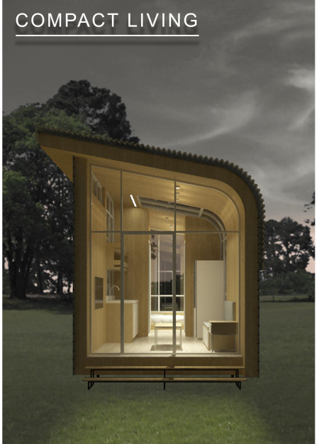 Curvilinear Polycarbonate Roof with Modular Design for Compact Urban Living  