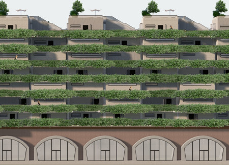 Charred Wooden Shingles and Brick Facade Define Sustainable Urban Housing Solution