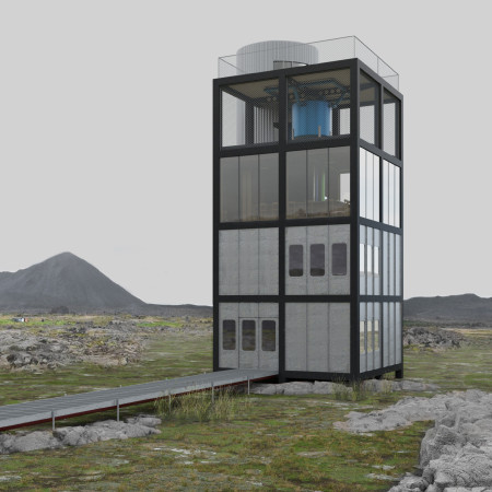 Exposed Infrastructure and Steel Framework Enveloping Educational Spaces in a Geothermal Context