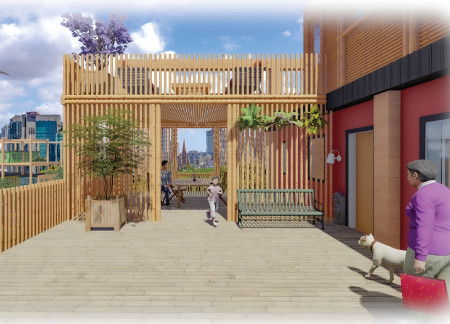 Charred Wooden Shingles and Prefabricated Components Define Sustainable Urban Living Solutions