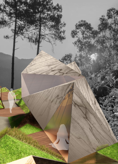 Triangular Retreat Built with Cross-Laminated Timber Panels and Charred Shingles for Mindfulness in Nature