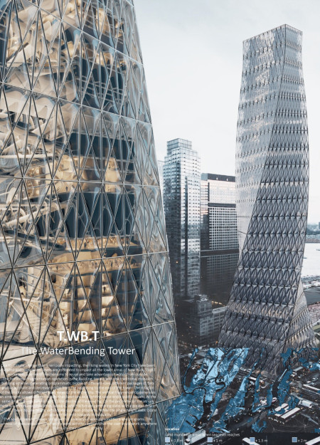 Curved Glass Facade Featuring Advanced Water Management Systems in a Sustainable High-Rise  