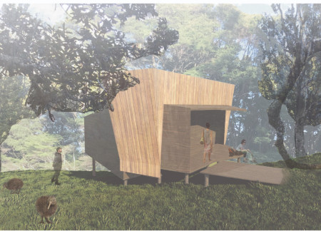 Charred Wooden Shingles and Reclaimed Stone Form A Community Hub with Integrated Green Roofs  