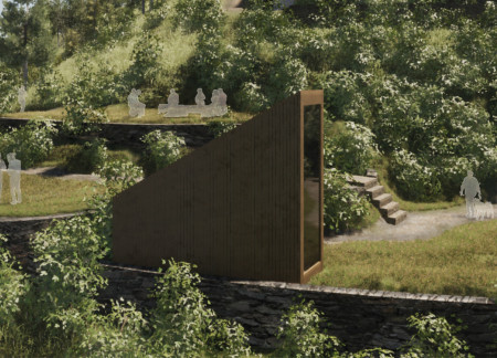 Terraced Retreat Crafted from Larch with Eco-Friendly Composite Materials for Mindful Living  