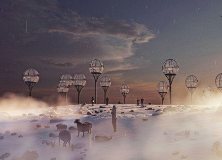 Spherical Glass Shelters with Steel Framework Designed for Environmental Harmony