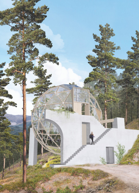 Geodesic Dome Crafted From Cork and Timber Embracing Passive Design Principles for Wellness Retreat