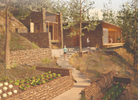 Charred Wooden Shingles and Passive Design in a Versatile Urban Facility  