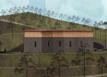 Cork Walls and Stone Facades in a Mindful Wellness Retreat 