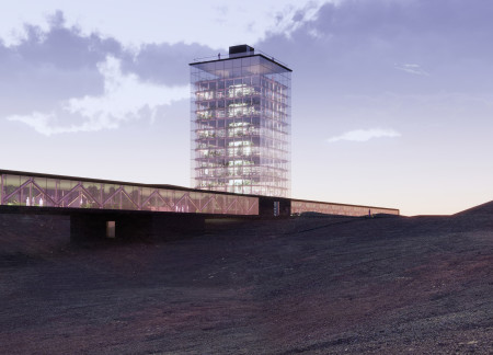 Geothermal-Powered Hydroponics Amidst Volcanic Landscape With Sustainable Lava Rock Façade  