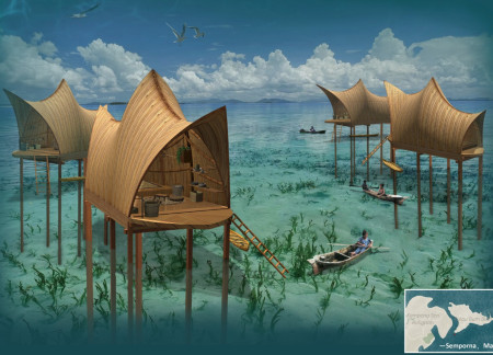 Buoyant Habitat Crafted From Merbau And Bamboo Embracing Marine Sustainability