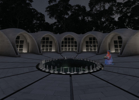 Columbarium Featuring Circular Design and Sustainable Materials in a Serene Forest Setting