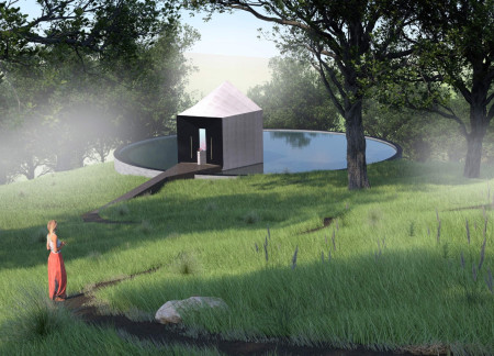 Reflective Glazing and Sustainable Timber Create a Serene Meditative Dwelling