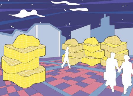 Textured Surfaces and Solar Panels Combine Within a Vibrant Community Space