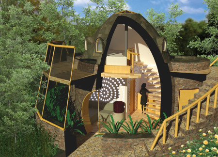 Compost Toilet and Earthclay Walls in a Self-Sufficient Eco Home  