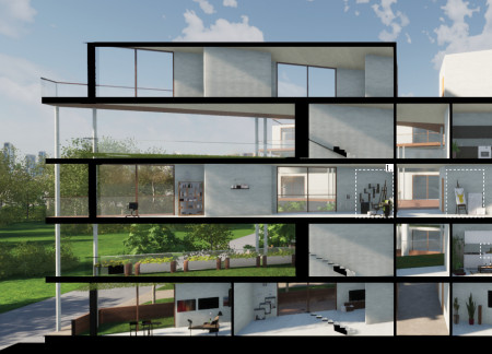 Charred Wooden Shingles and Green Roofs Shape a Contemporary Living Environment in an Urban Context